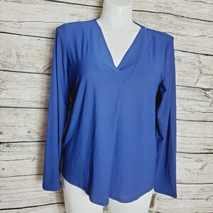 Dana Buchman Navy V-Neck Blouse Size XL NWT